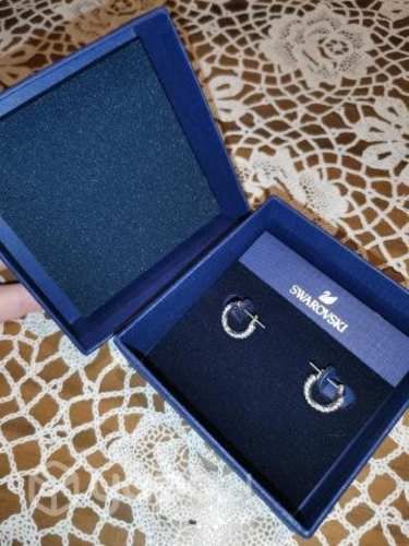 Aros Swarovski originales, mini argollas