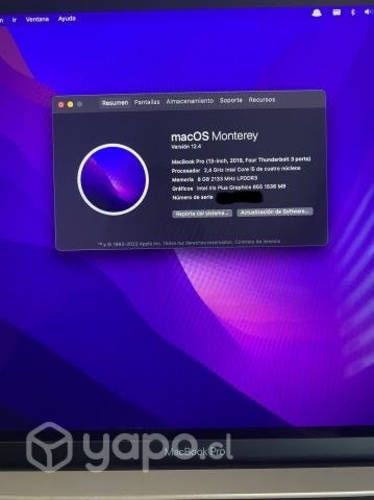 Macbook Pro 13' 2019 TouchBar core i5 8G y 256GB