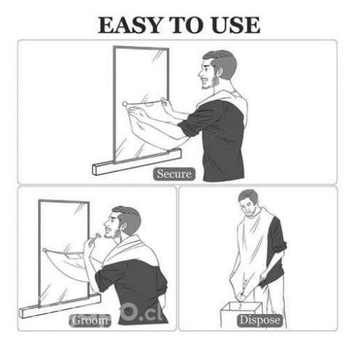 Capa para barba hombre con chupon de espejo