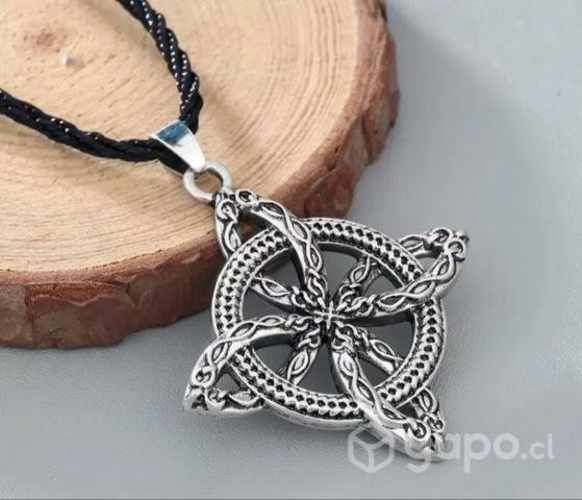 Colgante con dije de ojo turco, nudo de bruja