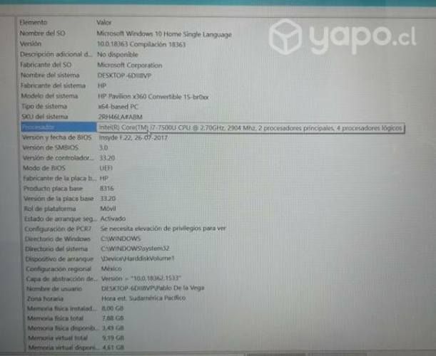 HP Pavilion x360 i7 7th Gen