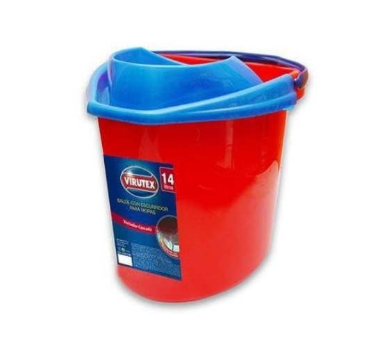 Balde con escurridor para mopas VIRUTEX