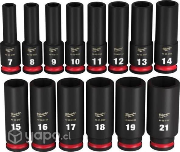 Set 14 Dados Métricos 6 Puntas 3/8" Milwaukee