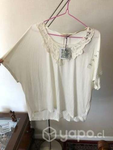 Polera Blanca Greeenfield, talla XL, mujer