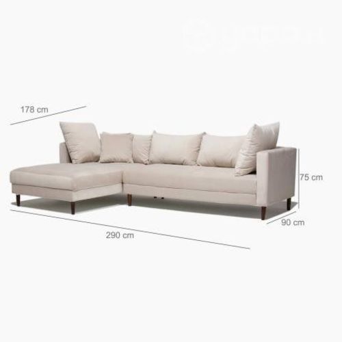 Seccional Sivas 4 Cuerpos Tela Taupe Izquierdo