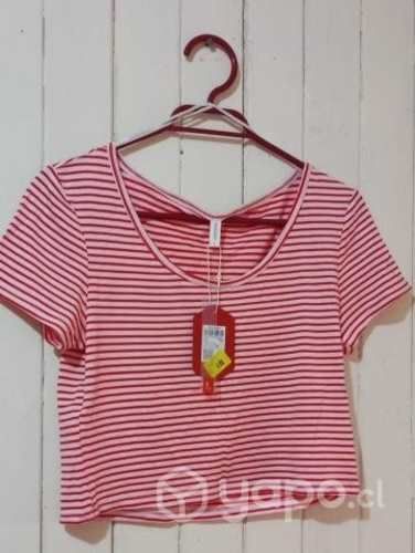 Poleras manga corta a rayas