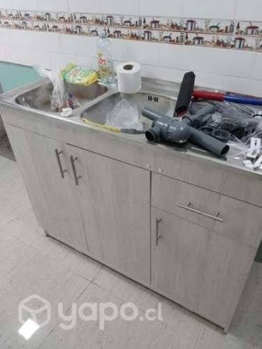 Lavaplato doble con mueble