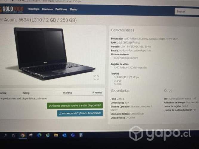 Computador Acer Aspire 5534