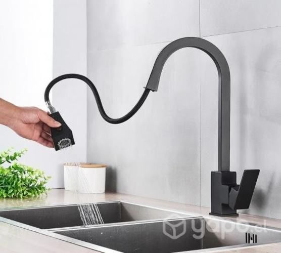 Llave Monomando Lavaplatos Flexible Retráctil