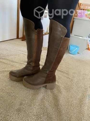 Botas cuero cafe 38