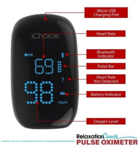 Oximetro De Pulso Ichoice Relaxation Coach Bluetoo
