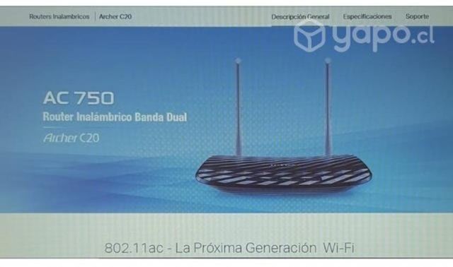 Router TP-LINK Wireless Dual Band Mod Archer C20