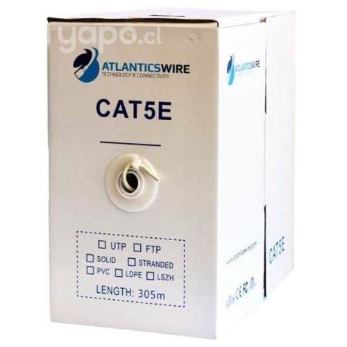 Cable utp cat5e, 24 awg, cca, 305 mts. atlanticswi