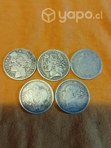 Monedas antiguas de plata