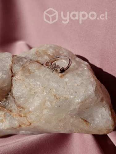Anillo flor circon ajustable
