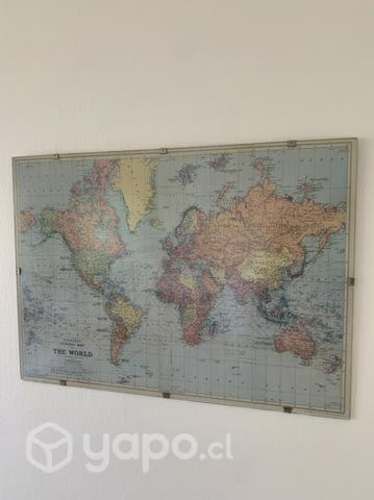 Mapa mundi vintage cuadro