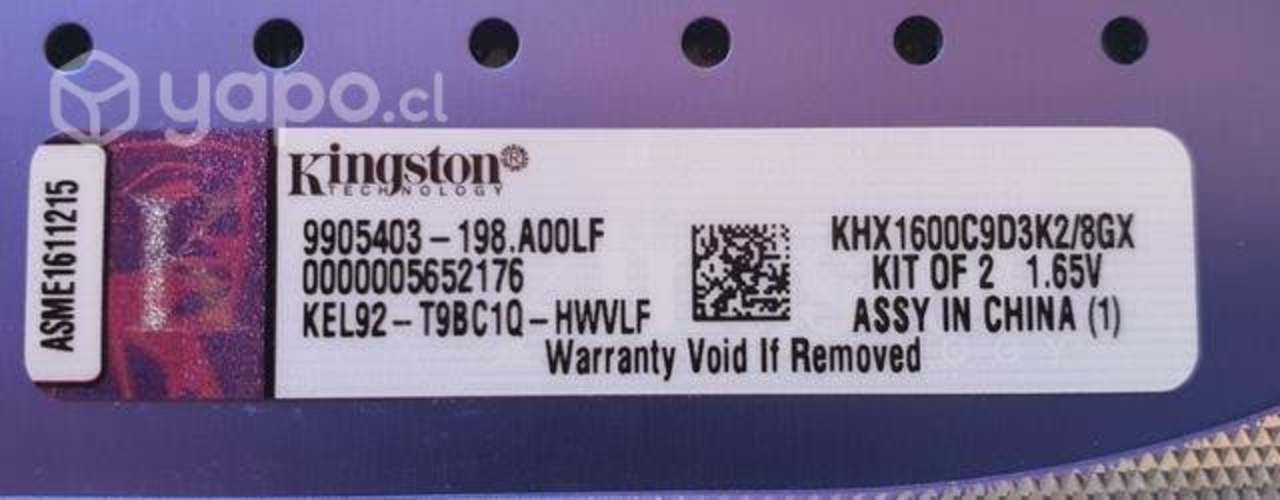 Ram Ddr3 Kingston 8 gb