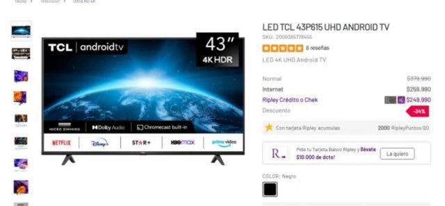 Tv tcl 43p