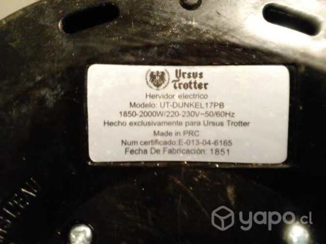 Hervidor electrico POCO USO URSUS TROTTER NEGRO