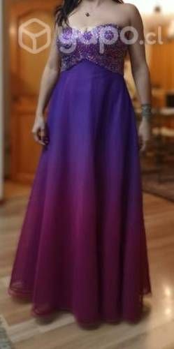 Vestido strapless tornasol y lentejuelas talla s