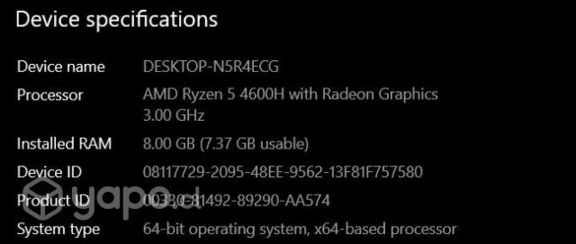 Notebook Pc Lenovo Legin 5 t. video 1650ti