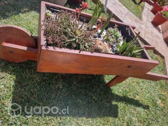 Carretilla con plantas