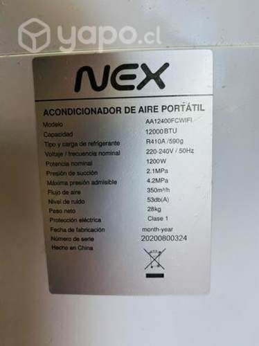 Aire acondicionado portátil marca nex
