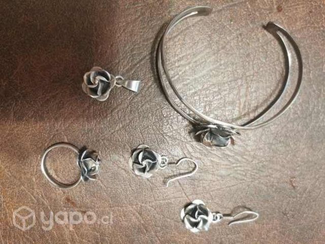 Juego Conjunto de Plata 925 Envejecido