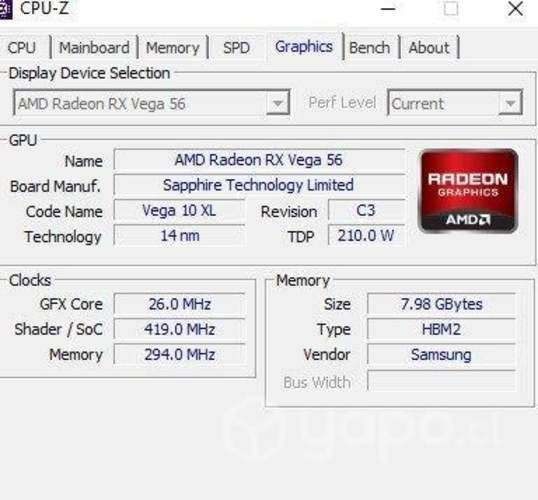 Tarjeta de video Rx vega 56