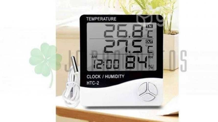 Termómetro Digital Htc-2 Con Sonda Reloj Alarma