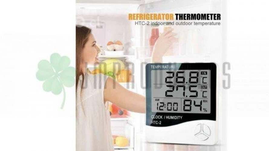 Termómetro Digital Htc-2 Con Sonda Reloj Alarma