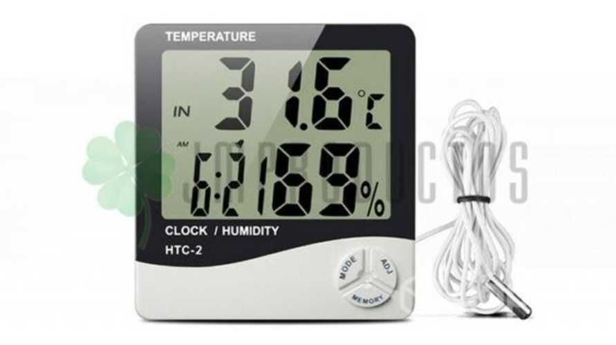 Termómetro Digital Htc-2 Con Sonda Reloj Alarma