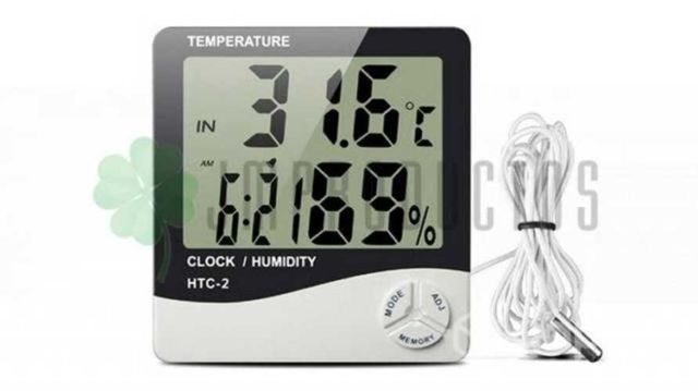 Termómetro Digital Htc-2 Con Sonda Reloj Alarma