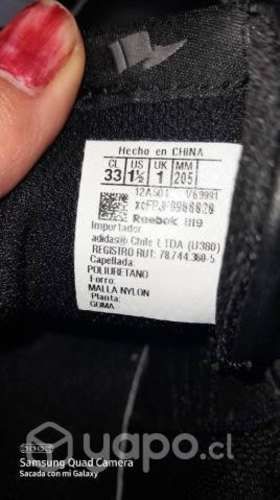 Zapatillas Negras Reebook N° 33 como nuevas