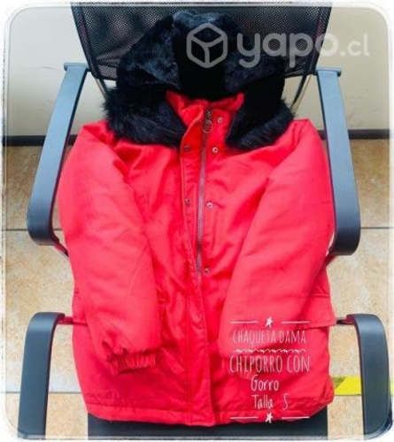 Chaqueta Dama Con Chiporro Y Gorro Talla S
