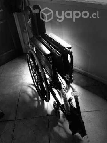 Silla de ruedas adulto negra plegable