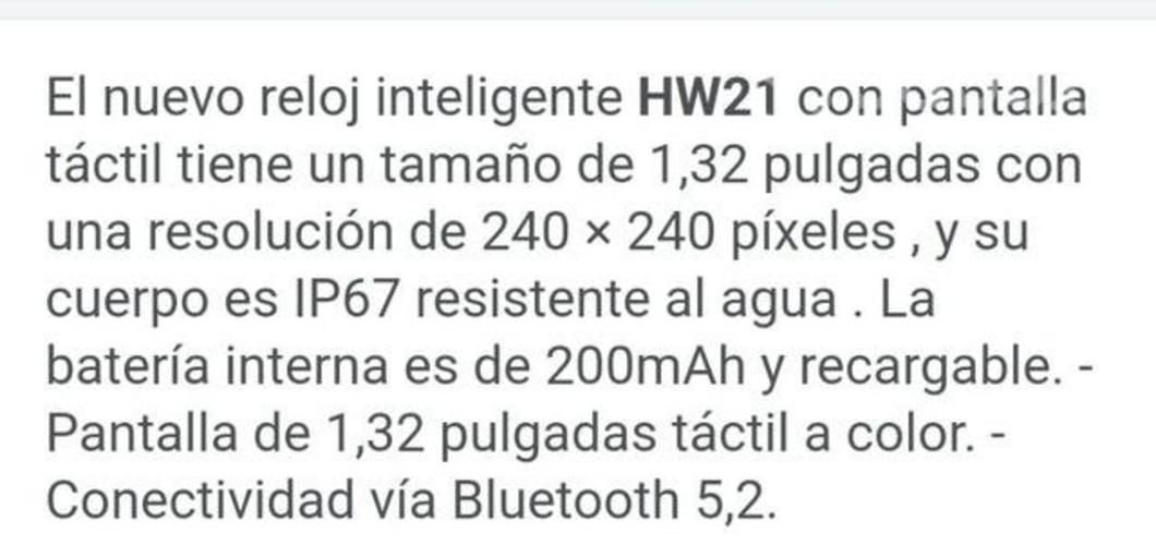 Smartwatch Modelo hw21
