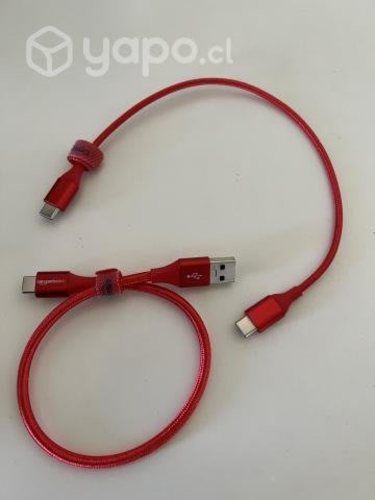Cables Rojo USB-USB C + USB C -USB C Nuevos 30 cm