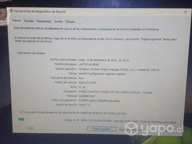 Notebook Acer Aspire E5-475G