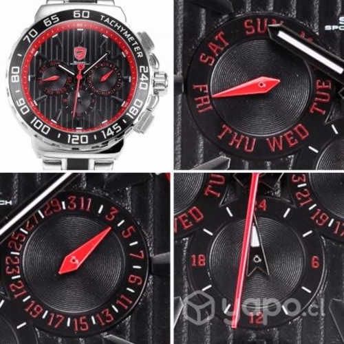 Reloj Shark Blacknose Rojo Deportivo impermeable