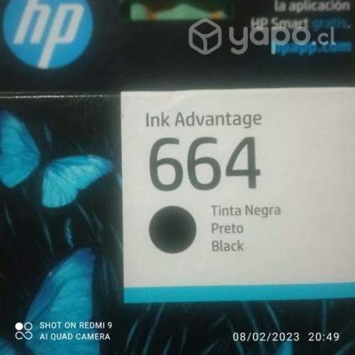 Tinta HP 664 black original