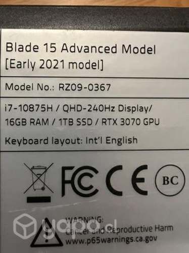 Razer blade 15 advance model