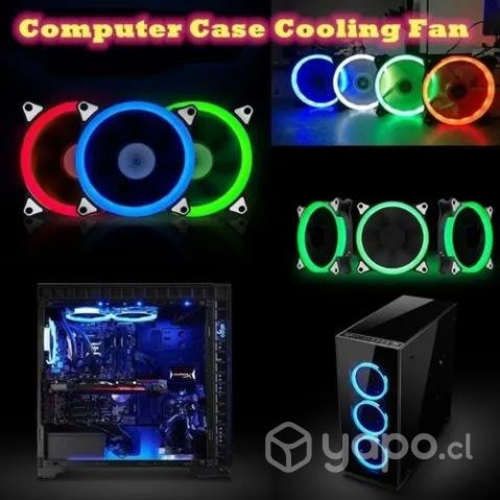 Ventilador Cooler Led Color Pc Gabinete 12x12 Cm