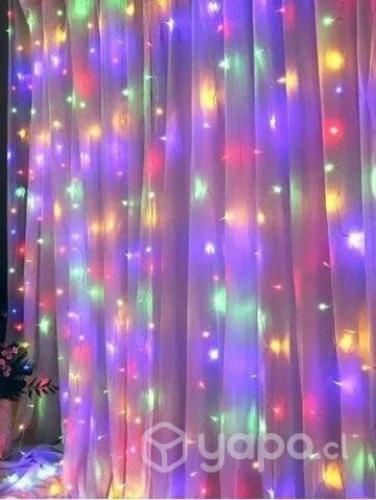 Luces cortinas cascada 3metros multicolor, blanca