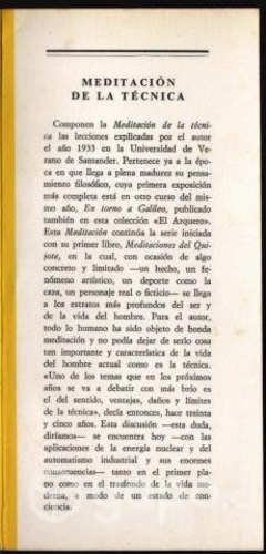Meditacion de la tecnica jose ortega y gasset