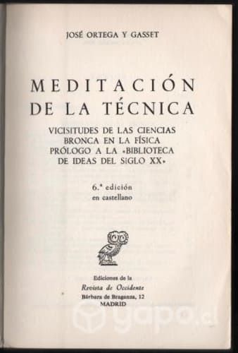 Meditacion de la tecnica jose ortega y gasset
