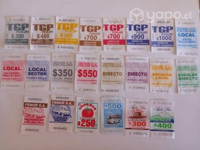Lote 18 - 60 Boletos Zona Interior Valparaíso