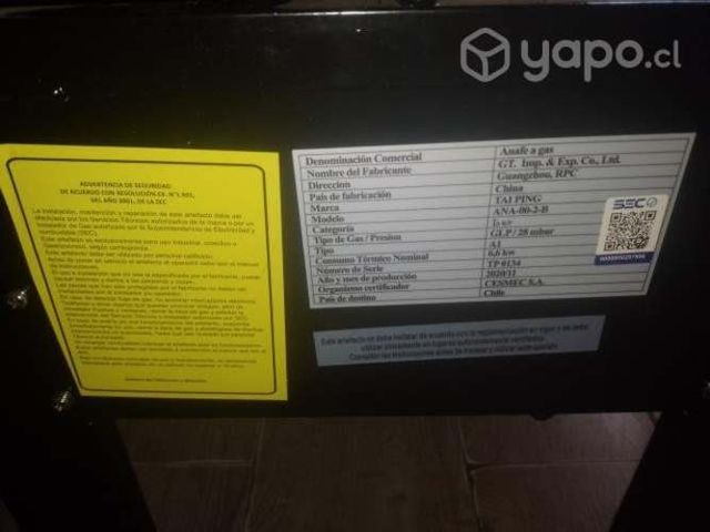 Fogón o anafe de 2 quemadores a gas