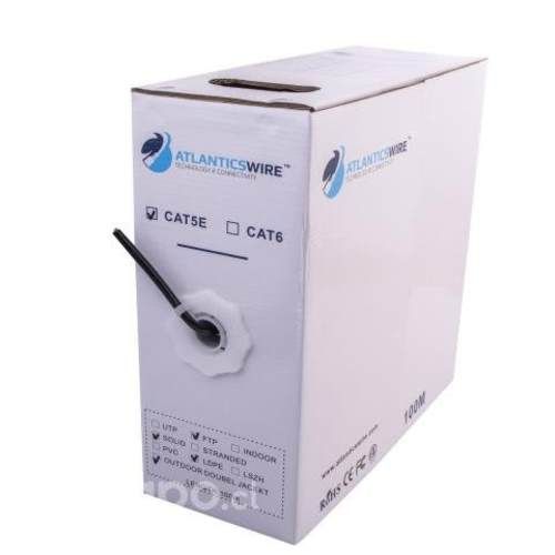 Cable ftp cat5e 100 mts, 24 awg, cca pvc. negro. e