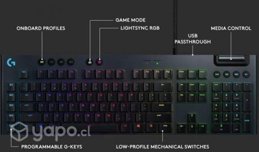 Teclado gamer Logitech G815 Tactile inglés RGB